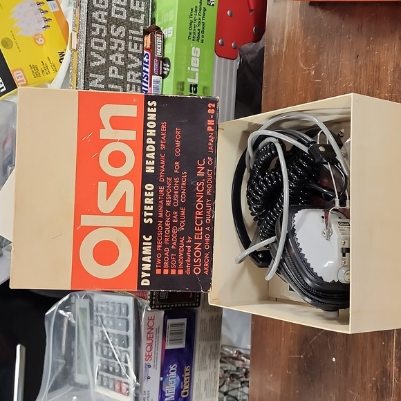 Vintage Olson Model PH-82 Dynamic Stereo Headphones Over Ear Unused In Box  G2 - Picture 8 of 9